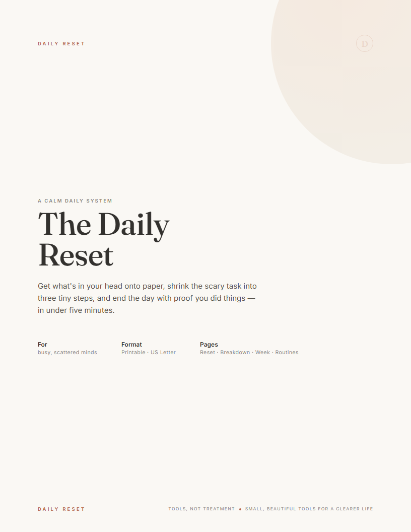 The Daily Reset planner cover
