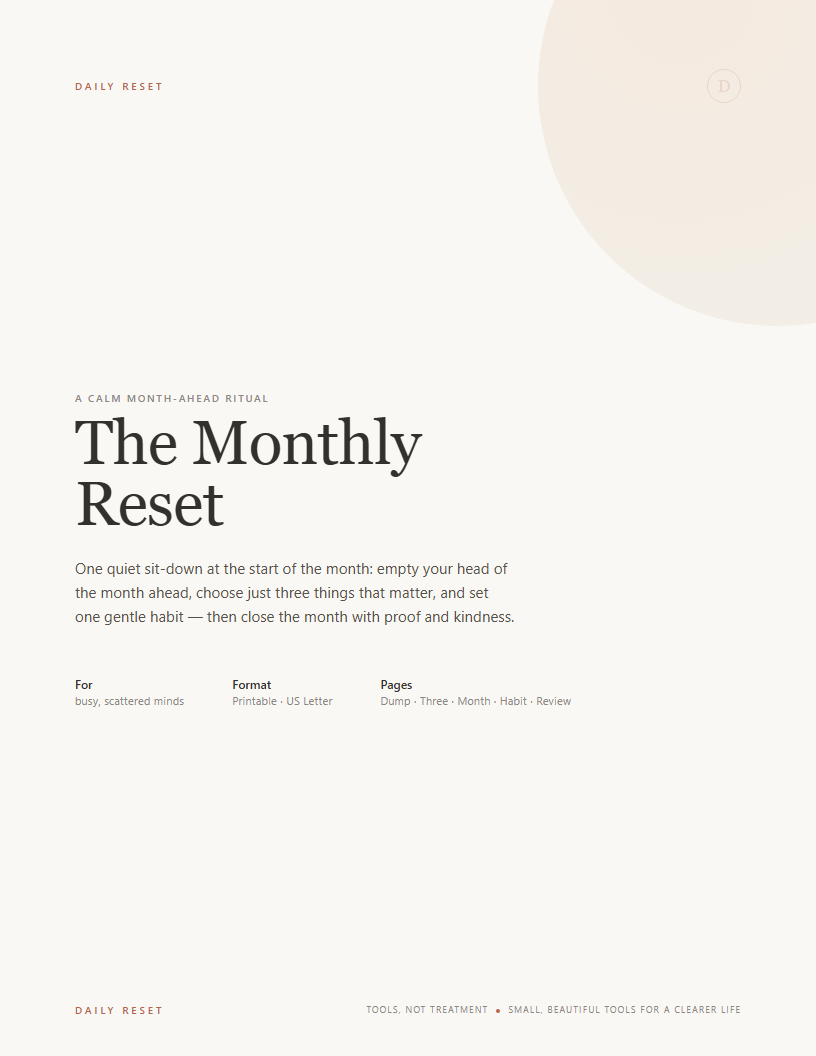 The Monthly Reset cover
