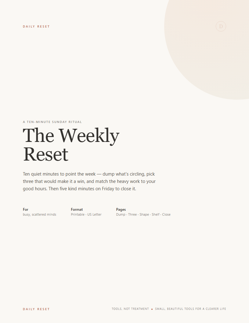 The Weekly Reset cover